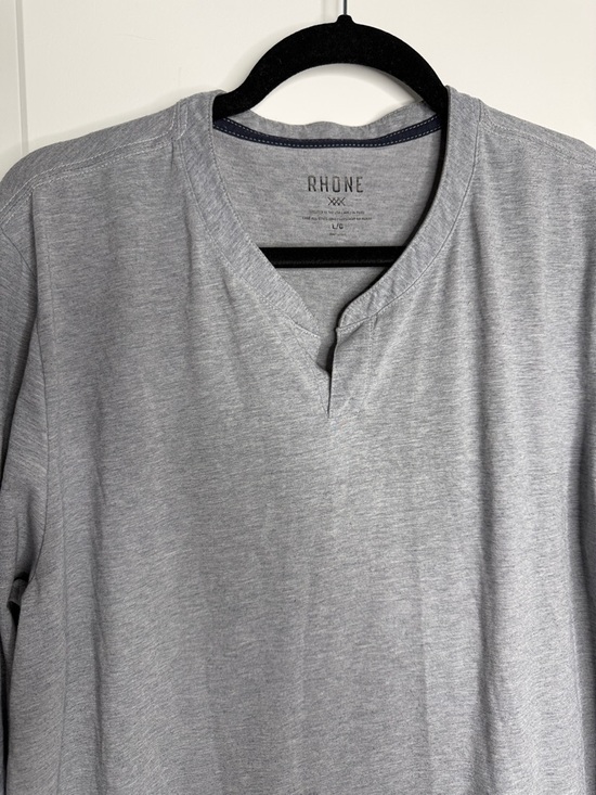RHONE Other - NWOT RHONE Men’s Light Heather Gray Long Sleeve Notch Neck Tee